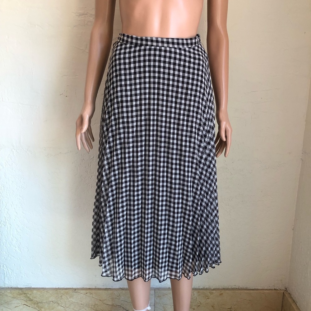 Glamorous Classic Black/White Gingham A-Line Over The Knee Skirt Women’s Size 4